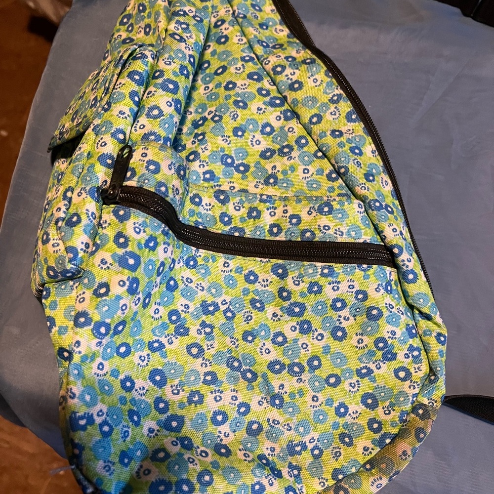 LL Bean Shoulder Bag Blue print